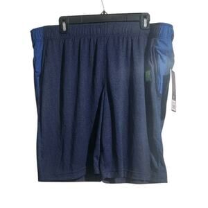 Layer 8 Men’s Shorts 9” - L11346 - Blue XL Qwick Dry Activewear Sport Pocket New